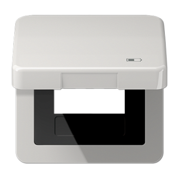 JUNG Рамка с подпружиненной крышкой для USB-механизмов, с центральной платой, светло-серый CD590KLUSBLG