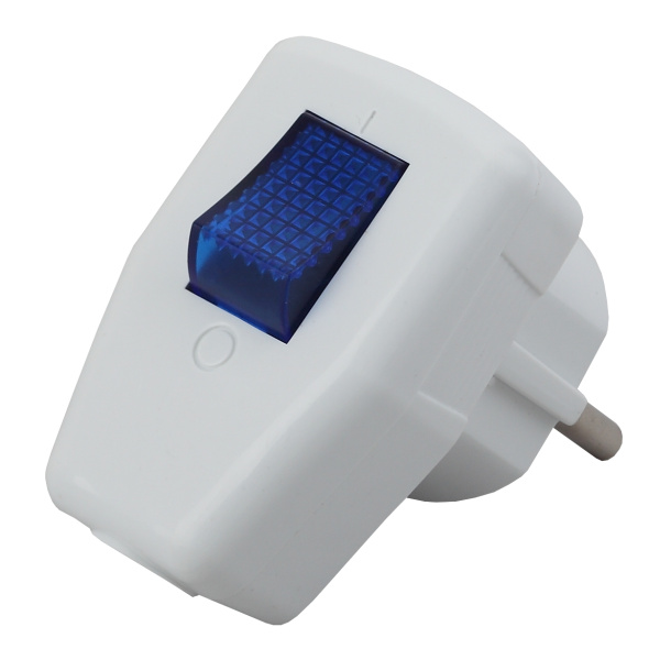 Купить ЭРА Vx5-W Белый Вилка с/з с выключателем 16A