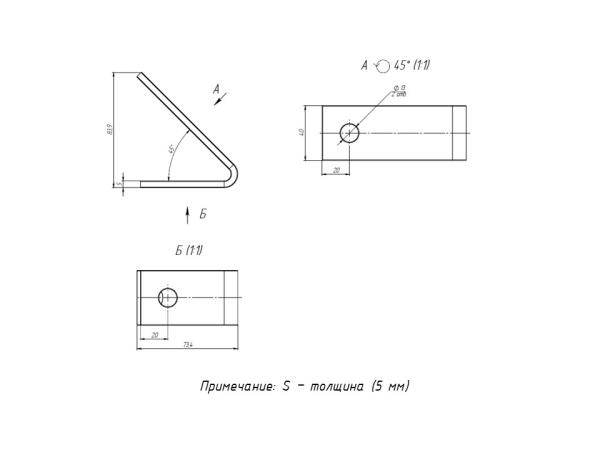 Купить EKF PROxima STRUT-пластина угловая 45гр. 4 отверстия HDZ