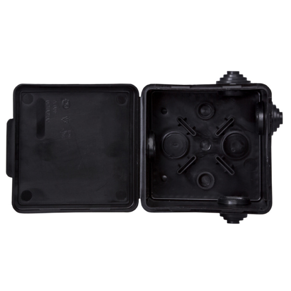 Купить EKF Коробка распределительная КМР-030-031 с крышкой (80х80х50), 7 мембр. вводов чёрная IP54 розн. стикер