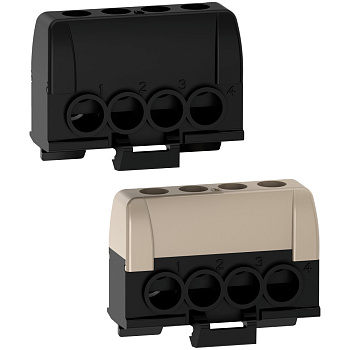 SE ШИНА P/P PRAGMA 4X16КВ.ММ ВИНТ. ЗАЖ. ЧЕРНЫЙ/СЕРЫЙ ДО 63А R9H13405P