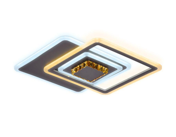 Купить Ambrella Потолочный светодиодный светильник с хрусталем FA262 CF/TI кофе/янтарь 112W 540*540*80 (ПДУ РАДИО 2.4)