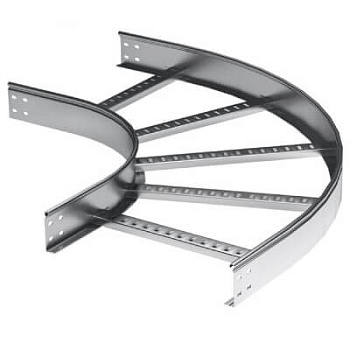 DKC Угол горизонтальный 90 градусов 80x200 R-300, лонжерон 1,5 мм, горячеоцинкованный, в комплекте с крепежными элементами и соединительными пластинам