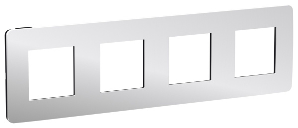 Купить SE Unica Studio Хром/Антрацит Рамка 4-ная NU280856