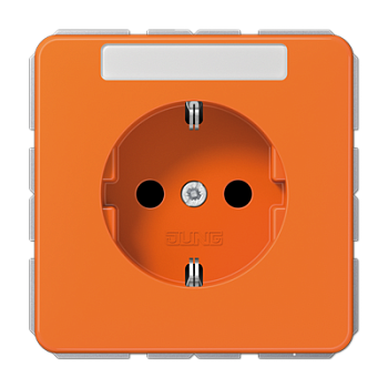 JUNG Штепсельная розетка SCHUKO 16A 250V~ с полем для надписи, оранжевая CD1520BFNAO
