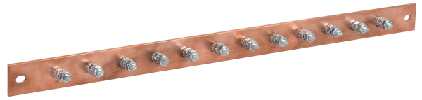 IEK ITK Шина заземл. 483х25x3мм медь ШМТ М1 12 точек подключ. М6 ER-12-325-M1
