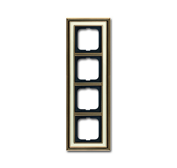 ABB BJE Династия Античная латунь/Белое стекло Рамка 4-ая 2CKA001754A4583