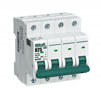 Dekraft Автоматический выключатель без теплозащиты 4P 20А х-ка C 6кА ВА-103M 12530DEK
