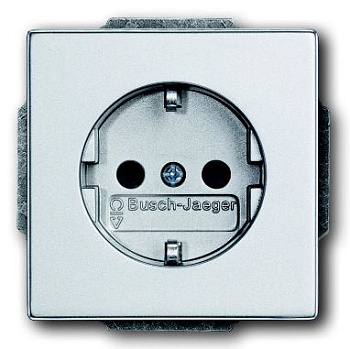 ABB Solo/future Розетка с/з 16А 250В с защ. шторками, серебристый алюминий 2CKA002013A5375