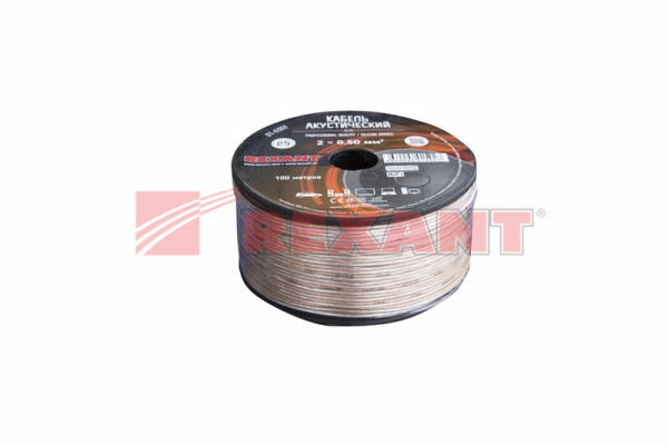 Купить Кабель акустический, 2х0.50 мм², прозрачный SILICON, 100 м. Rexant 01-6303
