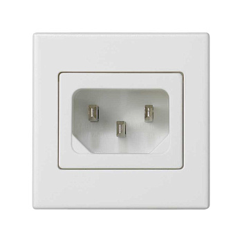 Simon Connect Белая Плата c 1-м разъёмом "папа" IEC320, 45х45мм K305A-9