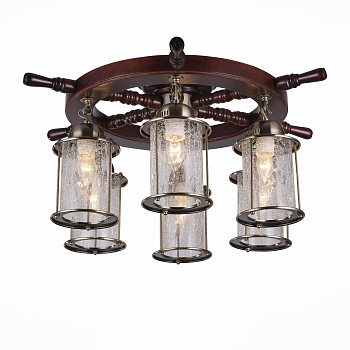 ST LUCE SL150.302.06 Люстра потолочная  Белый, Коричневый/Прозрачный с эфектом трещин E27 6*40W