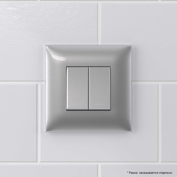 Купить DKC Кнопка двухклавишная в стену, "Avanti", "Закаленная сталь"