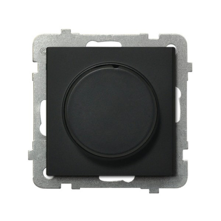 Ospel Sonata Черный металлик Светорегулятор поворотно-нажимной для нагрузки лампами накаливания и галогенными ŁP-8R/m/33