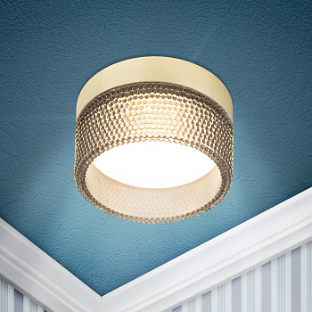 ЭРА Встраиваемый светильник под лампу GX53 ЭРА DK97 GD/BK черный золото