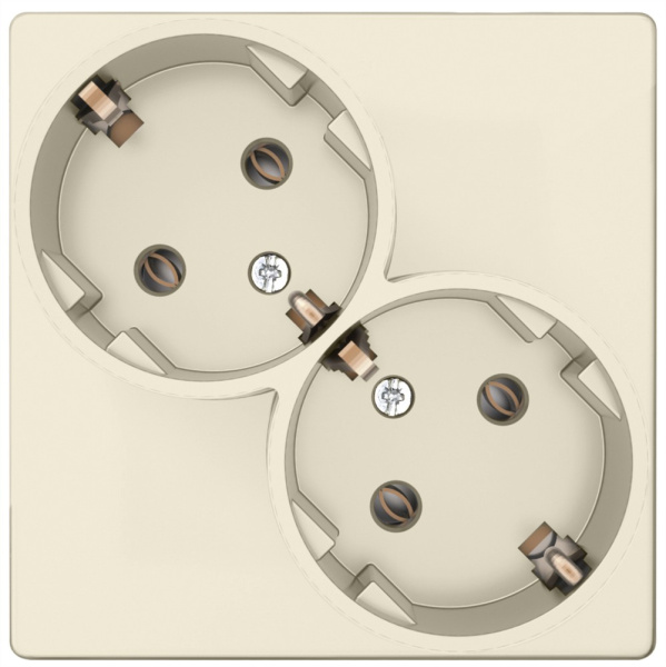 Купить Simon 24 Слоновая кость Розетка 2Х2К+3 Sсhuko без защитных шторок 2450459-031
