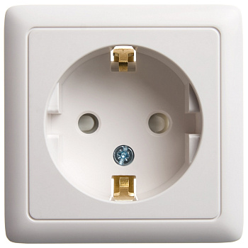 Systeme Electric Wessen ХИТ наруж Бел Розетка с/з со шторками, 16А, 250