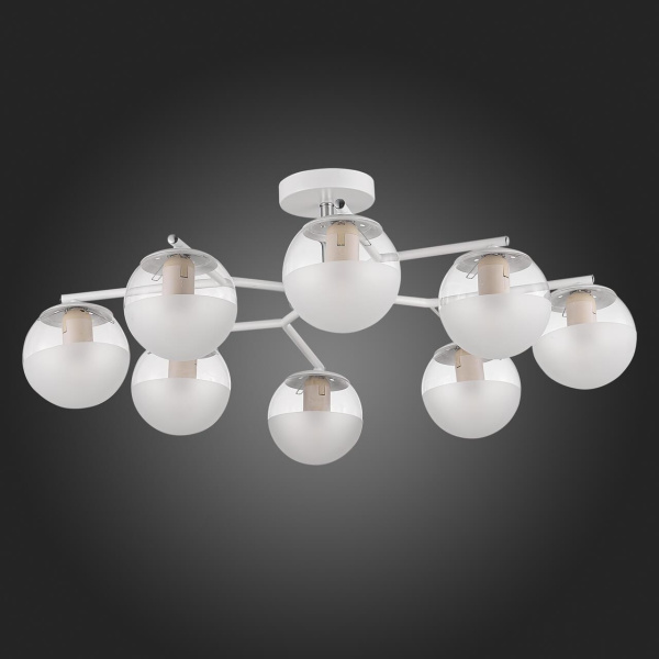 Купить Evoluce SLE106602-08 Люстра потолочная Белый, Хром/Прозрачный E27 8*60W