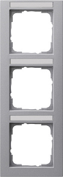 Gira E2 Алюминий Рамка 3-ая вертикальная с полем для надписи 110325
