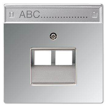JUNG LS 990 Блестящий хром Накладка 2-ой наклонной ТЛФ/комп розетки с полем для надписи GCR2969-2NAUA