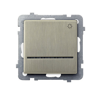 Ospel Sonata Медь (Новое серебро) Кнопка "светло" с подсветкой, без рамки ŁP-5RMS/m/44