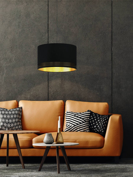 Купить Eglo 99273 Подвес ESTEPERRA, 1x40W(E27), сталь, черный/текстиль, черный, золотой