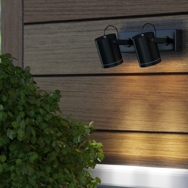 Купить Gauss Светильник садово-парковый Sonata настенный архитектурный 2xGU10 280x90x130mm, 170-240V / 50Hz, 2xMax.35W, IP:54, GD153