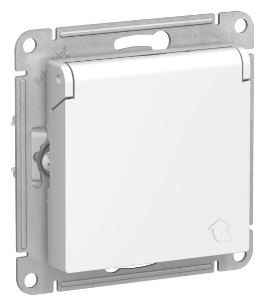 Купить Systeme Electric AtlasDesign Aqua Бел Розетка с/з со шторками с крышкой, 16А, IP44, механизм