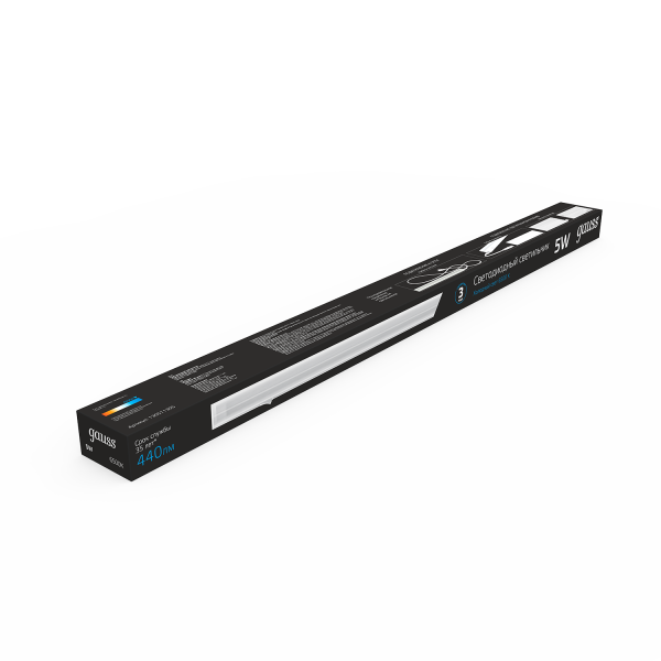 Купить Gauss Светильник TL линейный 5W 440lm 6500K IP20 312х22х37 (к.п. 1м, Коннект2шт, креп 1шт) LED 5 130511305