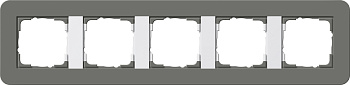 Gira E3 Темно-серый/белый глянцевый Рамка 5-ая 0215413