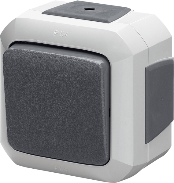 ABB Variant+ Серый Переключатель одноклавишный для многопостового монтажа, IP54 2CHN580654C4517