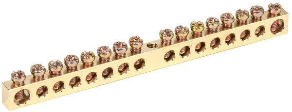 IEK Шина PEN земля-ноль 6х9мм 16/1 (16групп/креп по центр)