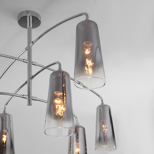 Купить Eurosvet Потолочная люстра со стеклянными плафонами 70137/8 хром a057696