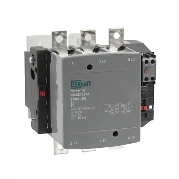 Dekraft Контактор 265А 220В_АС АС3_ АС4 1НО+1НЗ КМ-102