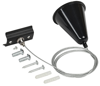 IEK LIGHTING Комплект подвеса для шинопровода с тросом 1,5м черный