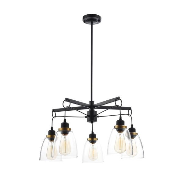 Купить Freya Loft Louise Черный Люстра E27 60W FR4167-PL-05-BL