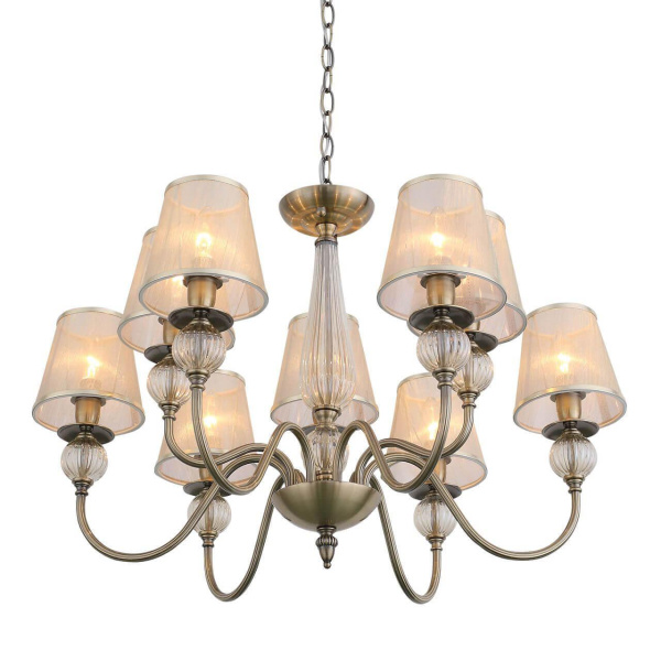 Купить Evoluce SL185.303.09 Люстра подвесная, потолочная Бронза, Прозрачный/Бежевый, Бронза E14 9*40W