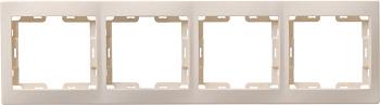 IEK KVARTA Кремовая Рамка 4местн. горизонт. РГ-4-ККм