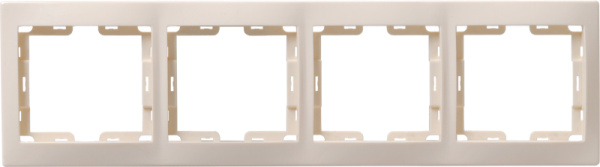 IEK KVARTA Кремовая Рамка 4местн. горизонт. РГ-4-ККм