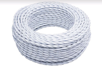 BIRONI Белый глянец Витой провод 3*0,75 20м B1-432-071-20