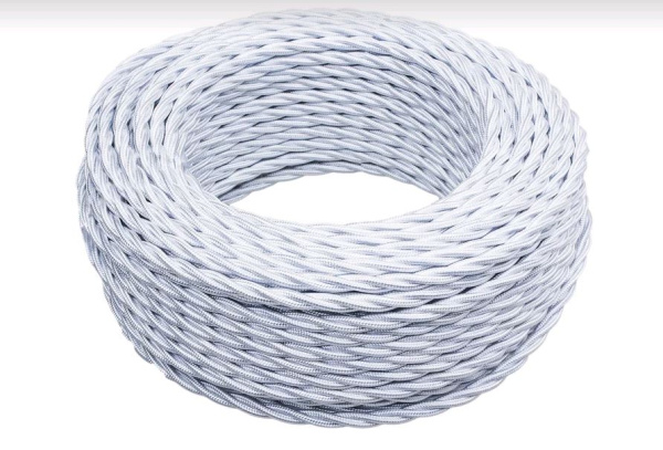 BIRONI Белый глянец Витой провод 3*0,75 20м B1-432-071-20