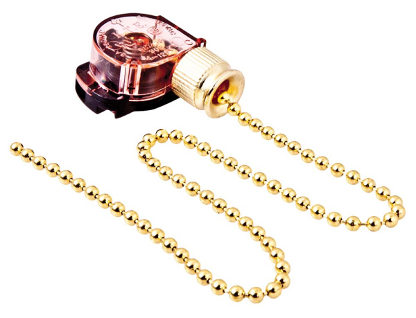 REXANT Выключатель для настенного светильника (бра) с цепочкой 270 мм, золото 32-0102