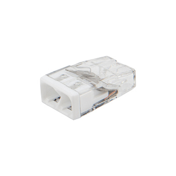 Экспресс-клемма СМК 2273-202, 2-проводная 0.5-2.5 мм², прозрачная, блистер (20 шт./уп.) Rexant 07-3211-20