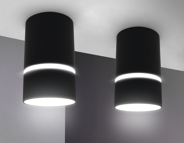 Купить Ambrella Накладной точечный светильник с акрилом TN3412 SBK черный песок GU5.3 D65*105