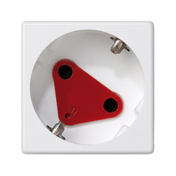 Simon Connect Белая Розетка 2P+E Schuko, 16А 250В, 45х45мм, с блокировкой, безвинтовые клеммы KS11-9