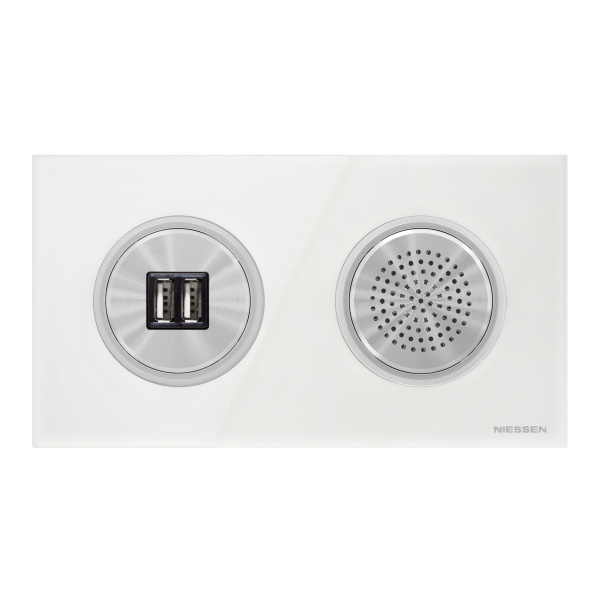 Купить ABB SKY Moon Накладка для механизмов зарядного устройства USB, арт.8185, кольцо "хром" 2CLA868500A1401