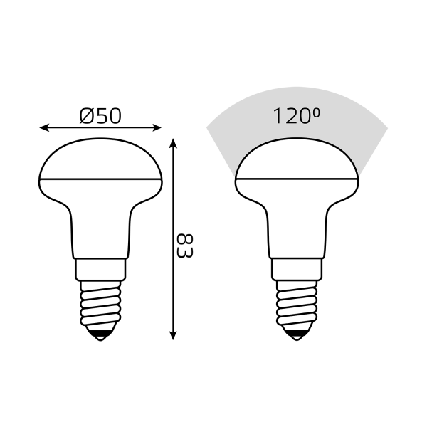 Купить Gauss Лампа Elementary R50 6W 450lm 3000K Е14 LED 1/10/50 63116