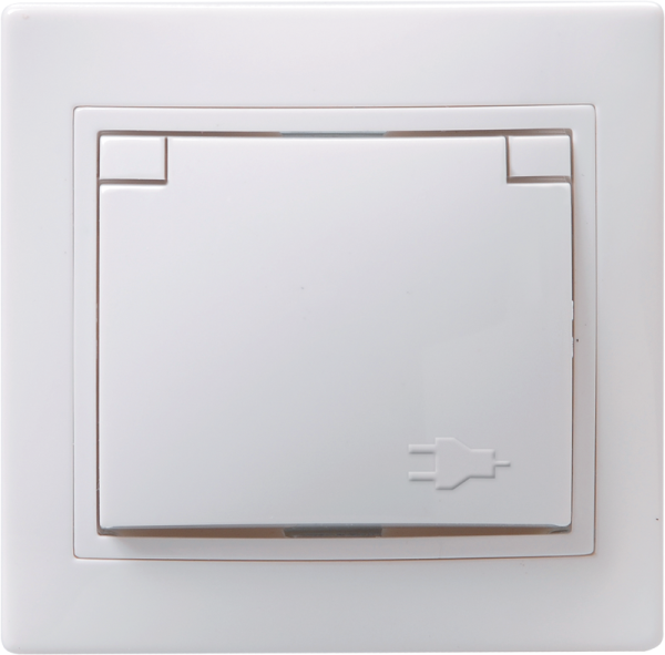 Купить IEK KVARTA РСб10-3-КБ Розетка 1местн. c з/к с крышкой 16А (белый)