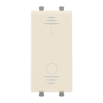 DKC Выключатель двухполюсный одноклавишный модульный, "Avanti", "Ванильная дымка", 1 модуль