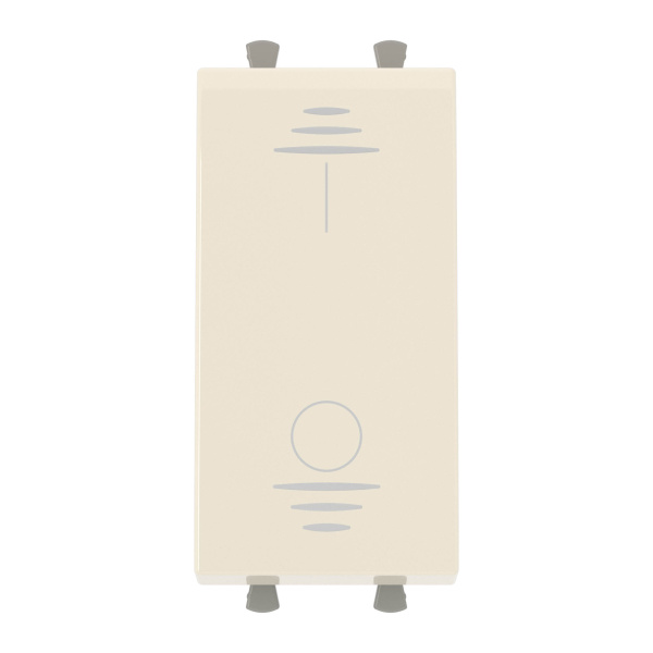 DKC Выключатель двухполюсный одноклавишный модульный, "Avanti", "Ванильная дымка", 1 модуль